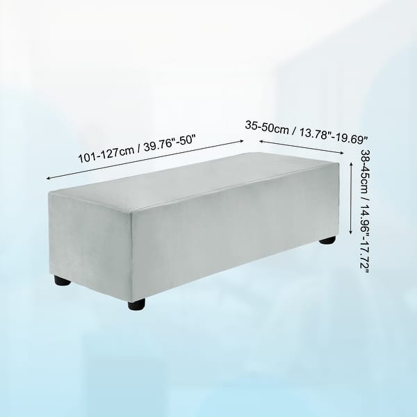 dimension image slide 3 of 52, Stretch Foot Stool Cover Rectangular Square Foot Stool Slipcover