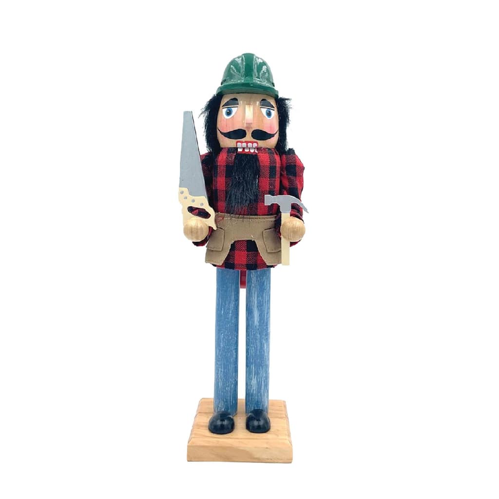 14" Carpenter with Saw and Hammer Christmas Nutcracker