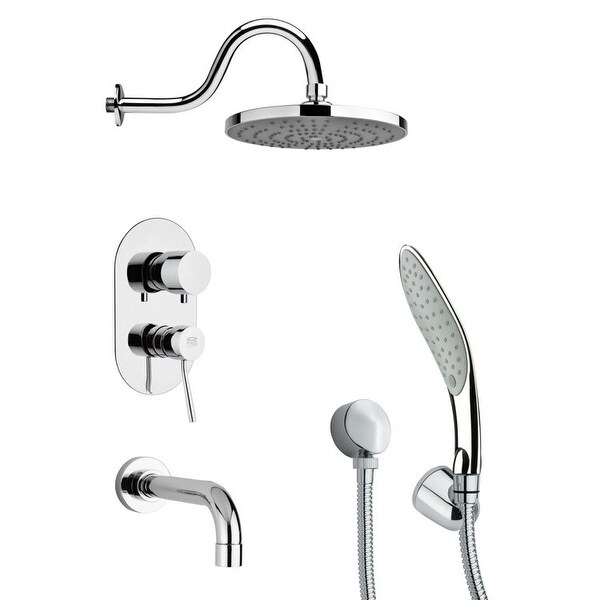 Nameeks TSH4082 Remer Tub and Shower Package with Single Function Rain Shower Head, Handshower, and Tub Spout - Chrome