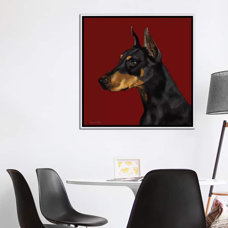 iCanvas "Doberman" by Vicki Newton Framed Canvas Print