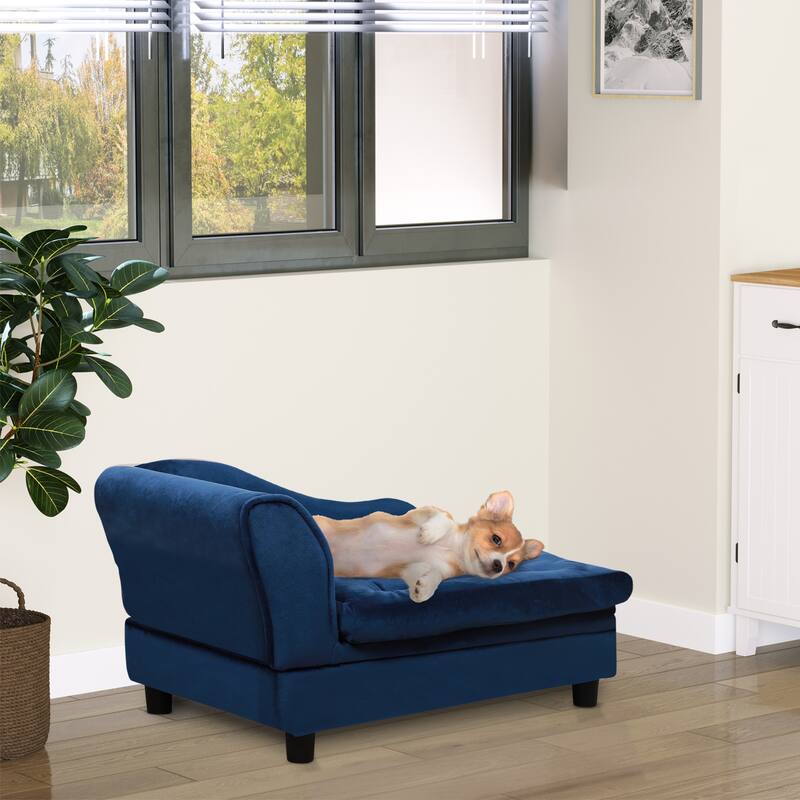 Luxury Fancy Dog Bed for Small Dogs with Hidden Storage,Soft 3" Foam,Dog Sofa Bed, Cushy Dog Bed, Modern Pet Furniture
