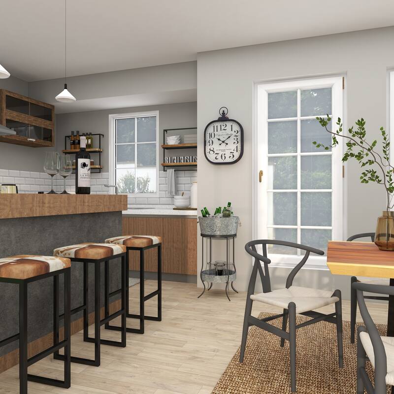 Gray Metal 6 Bottle Ice Bucket with Lower Shelf - 19 x 19 x 34Round