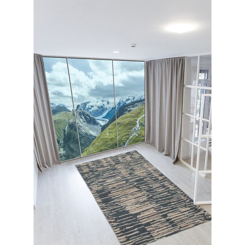 ECARPETGALLERY Hand-knotted Tangier Teal Wool Rug - 3'0 x 4'10