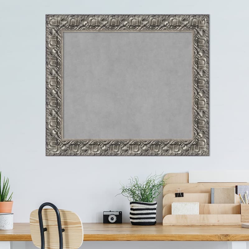 Amanti Art Silver Luxor Framed Magnetic Board