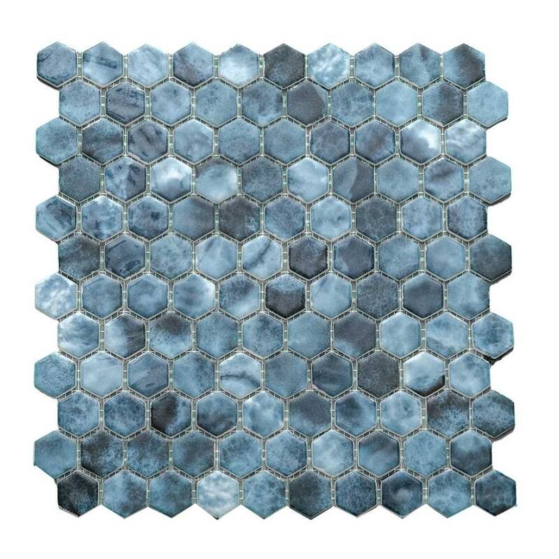 The Tile Life Eterna Hex 1x1 Glass Mosaic Floor & Backsplash Wall Tile