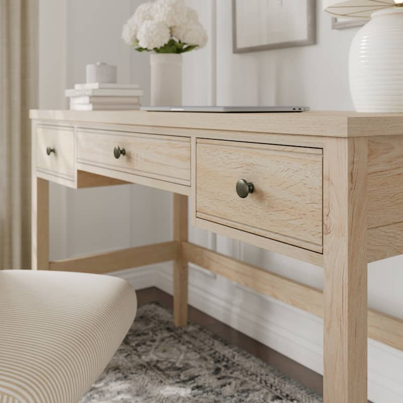 Martha Stewart Writing Desk with 3 Drawers and Tapered Legs
