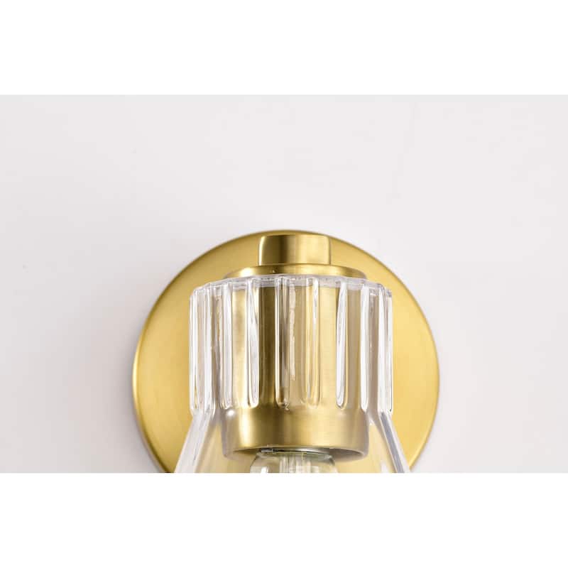 Gianna 1 Light Vanity Vintage Brass Finish Clear Glass - Vintage Brass