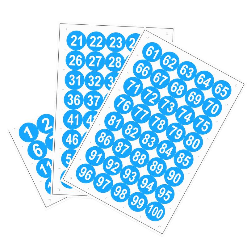 Round Number Sticker, Self Adhesive PVC Labels Waterproof