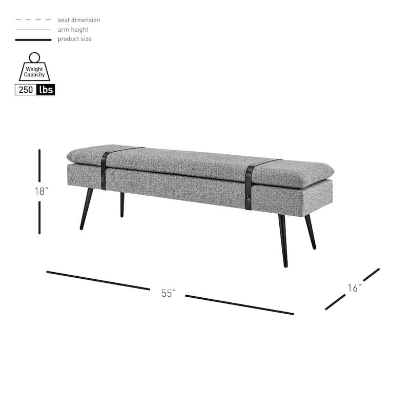 NPD Furniture Zuney Fabric Bench