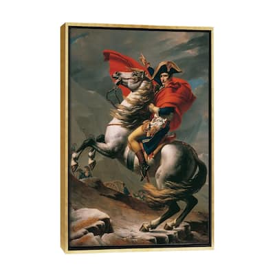 iCanvas "Napoleon Crossing The Alps" by Jacques-Louis David Framed Canvas Print
