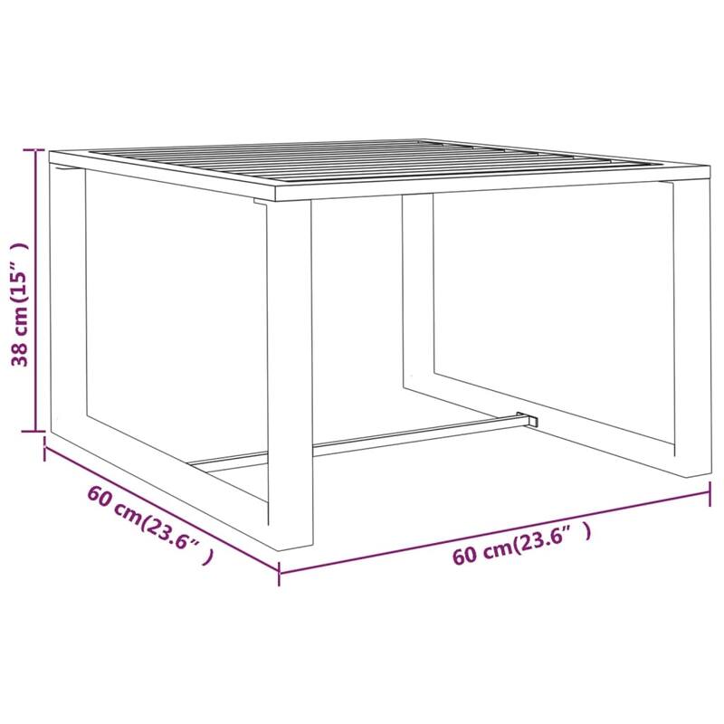 vidaXL Patio Lounge Set Outdoor Sectional Sofa Set Table Aluminum Anthracite - 27.6" x 27.6" x 25.4"