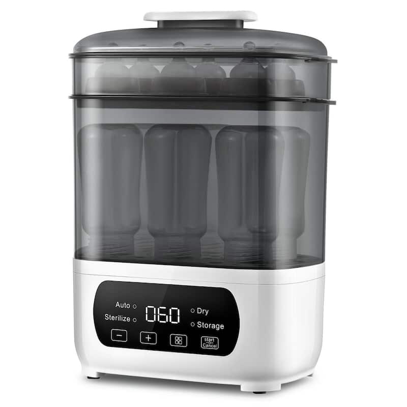 4-in-1 Electric Baby Bottle Sterilizer Dryer LED Touch Screen 6 bottles Multi-Function - 13 inch