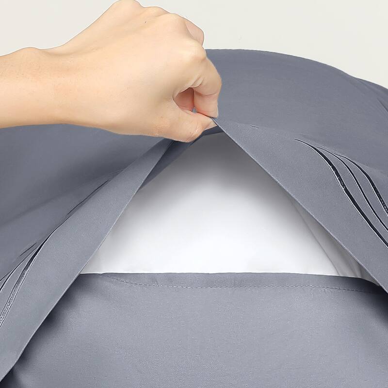 Polyester Pillow Cases Set of 2 for Hair & Skin, Cooling Pillow Covers - Dark Gray - King (20"x36")
