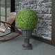 preview thumbnail 2 of 3, Puleo International 38" Single Ball Topiary Boxwood Artificial Tree