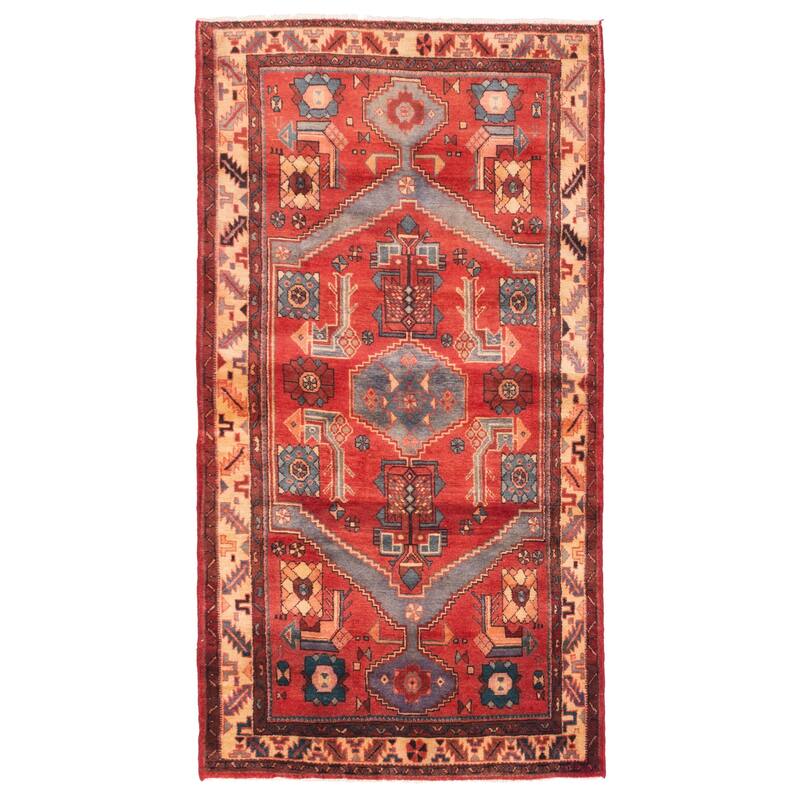 ECARPETGALLERY Hand-knotted Andelz Red Wool Rug - 4'3 x 8'2