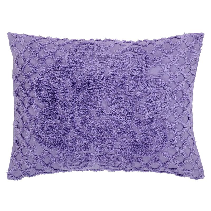 King Wedding Ring Tufted Chenille Bedspread - Blue