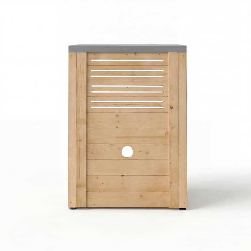 Modular Outdoor Kitchen Island Set, 100% Solid Wood BBQ Cabinet , Patio Kitchen Bar Table