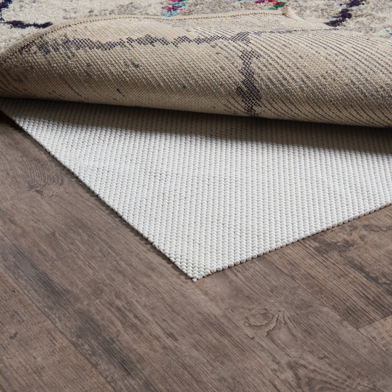 Style Haven Plush Hold White PVC-Coated Knit Polyester Rug Pad - Beige