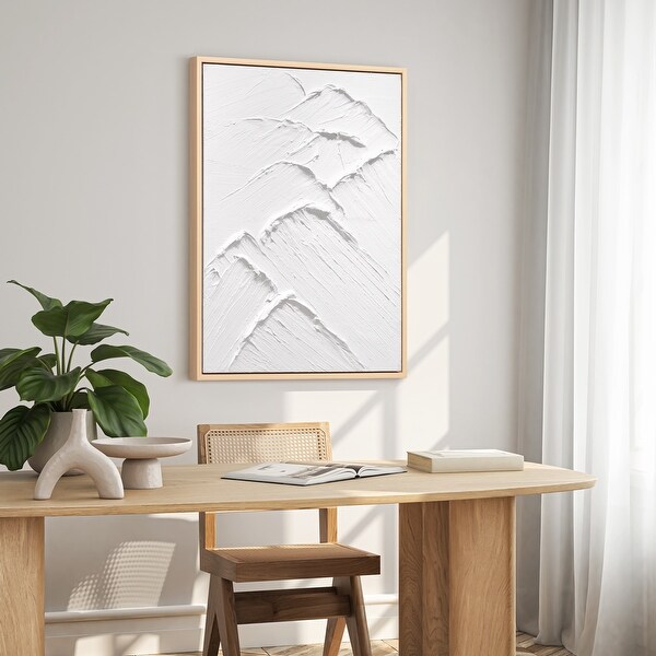 Mountain Serenity II Heavily Textured Hand Painted White