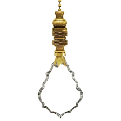 Crystal Gothic Cross Ceiling Fan Pull Antique Metal Chain 2.38"h