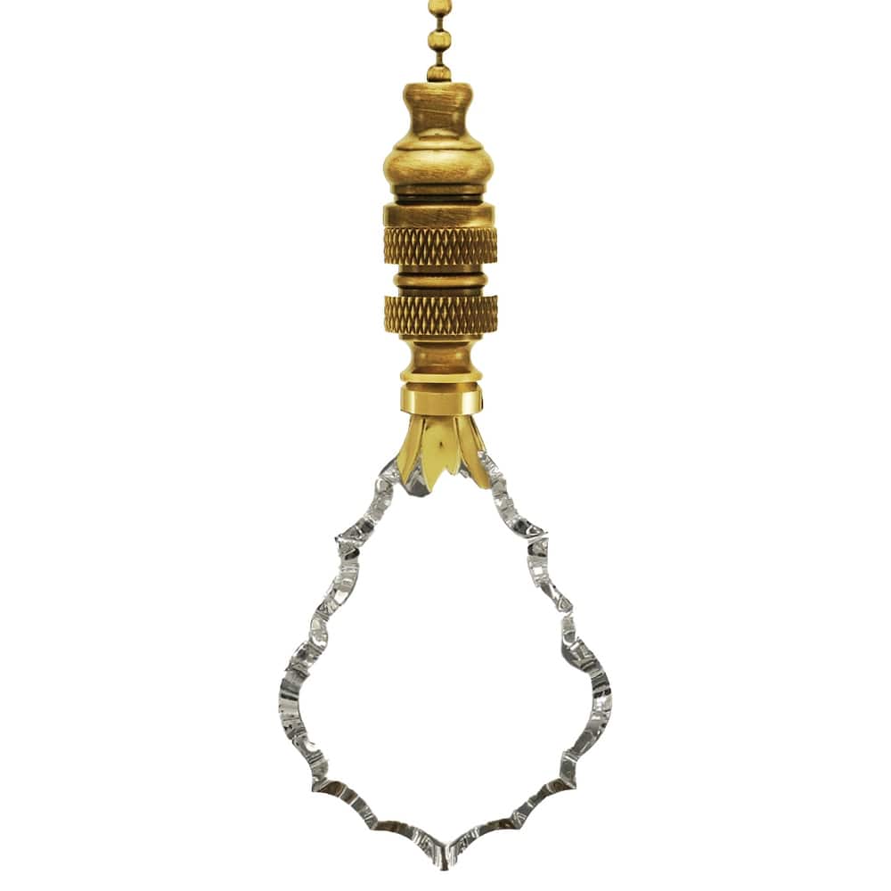 Crystal Gothic Cross Ceiling Fan Pull Antique Metal Chain 2.38"h