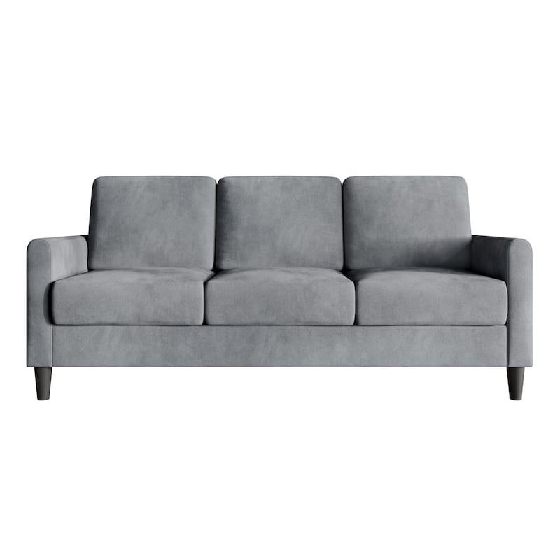 Clayfell Goliad Velvet Arm Sofa with Pocket Spring, Soft Cushions, Clean Lines Design