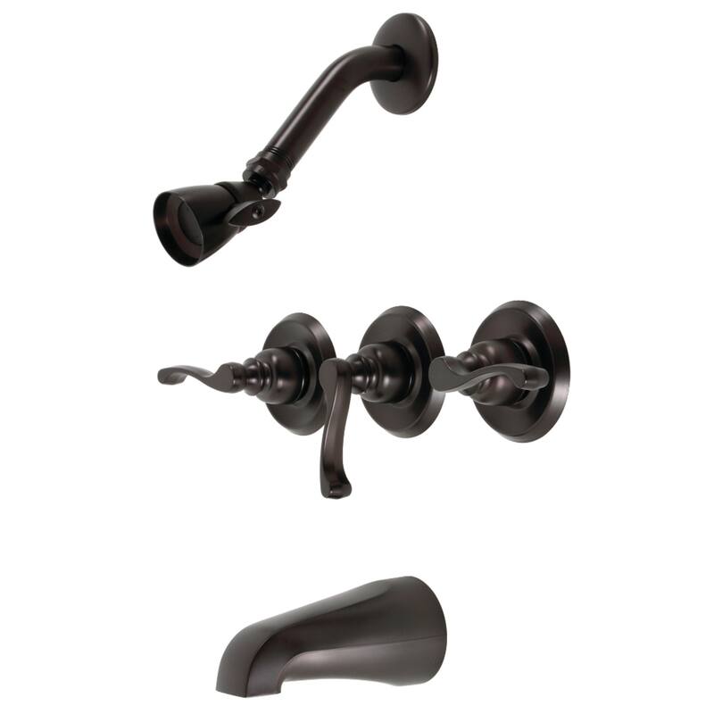 Kingston Brass Royal Three-Handle Tub and Shower Faucet - Oil Rubbed Bronze