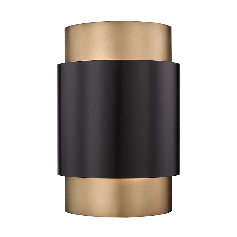 Harlech 2 Light Wall Sconce - Bronze + Rubbed Brass