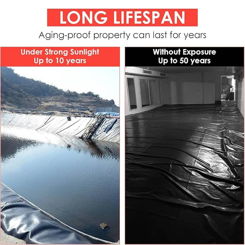 15x20 ft 20 Mil LLDPE Pond Liner, Waterproof Sheet for Outdoor Ponds, Waterfall, Pool, Fountain, Garden