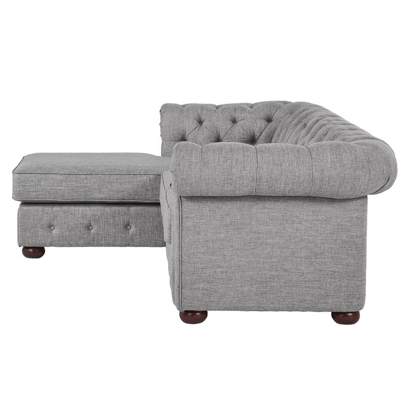Knightsbridge Tufted Scroll Arm Chesterfield 3-Seat Sofa and Chaise by iNSPIRE Q Artisan