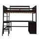 preview thumbnail 42 of 55, Full Size Wooden Loft Bed with Desk and Shelves, Space-Saving Design