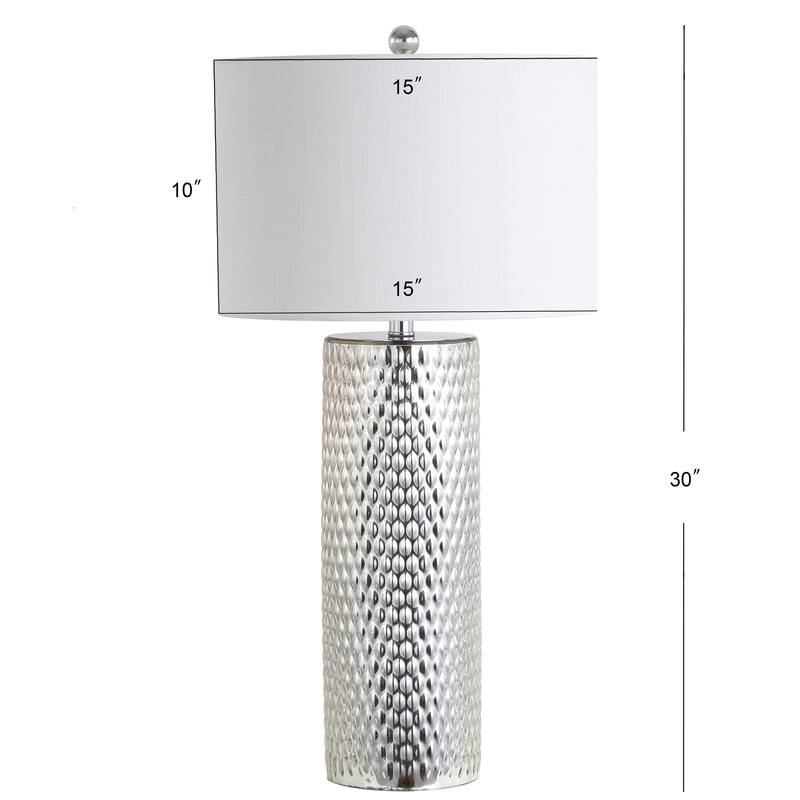 Hughes 30" Glass LED Table Lamp, Silver by JONATHAN Y