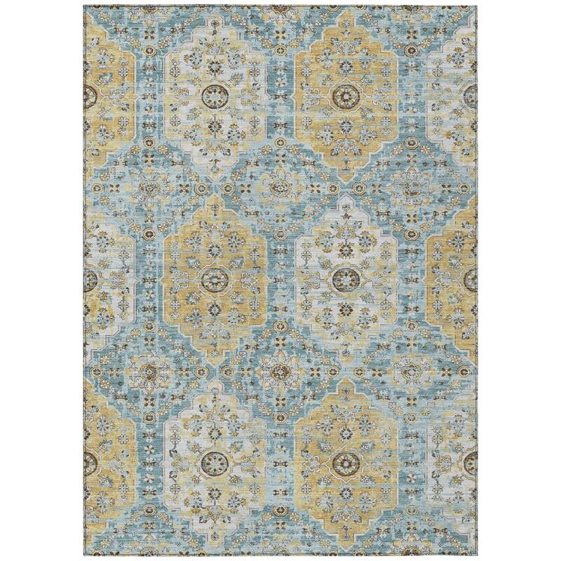 Machine Washable Indoor/ Outdoor Traditional Kiowa Chantille Rug