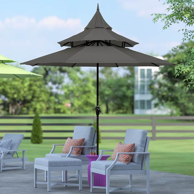 Maypex 9-foot Pagoda Market Umbrella - Dark Gray