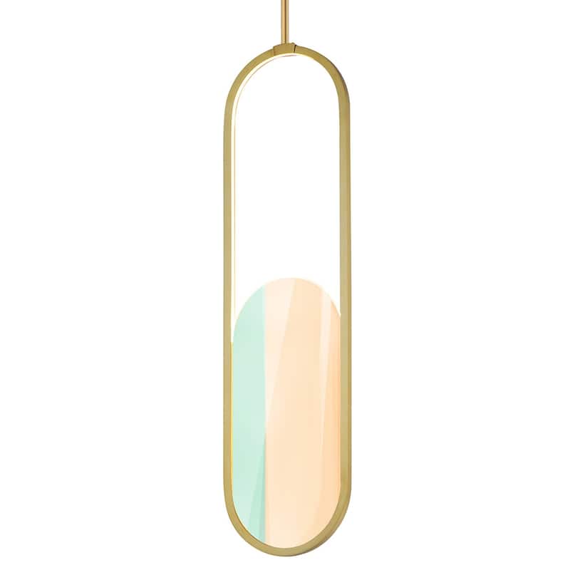 Studio M SM24882 Trance 8" Wide Mini Pendant - Natural Aged Brass / Dichroic