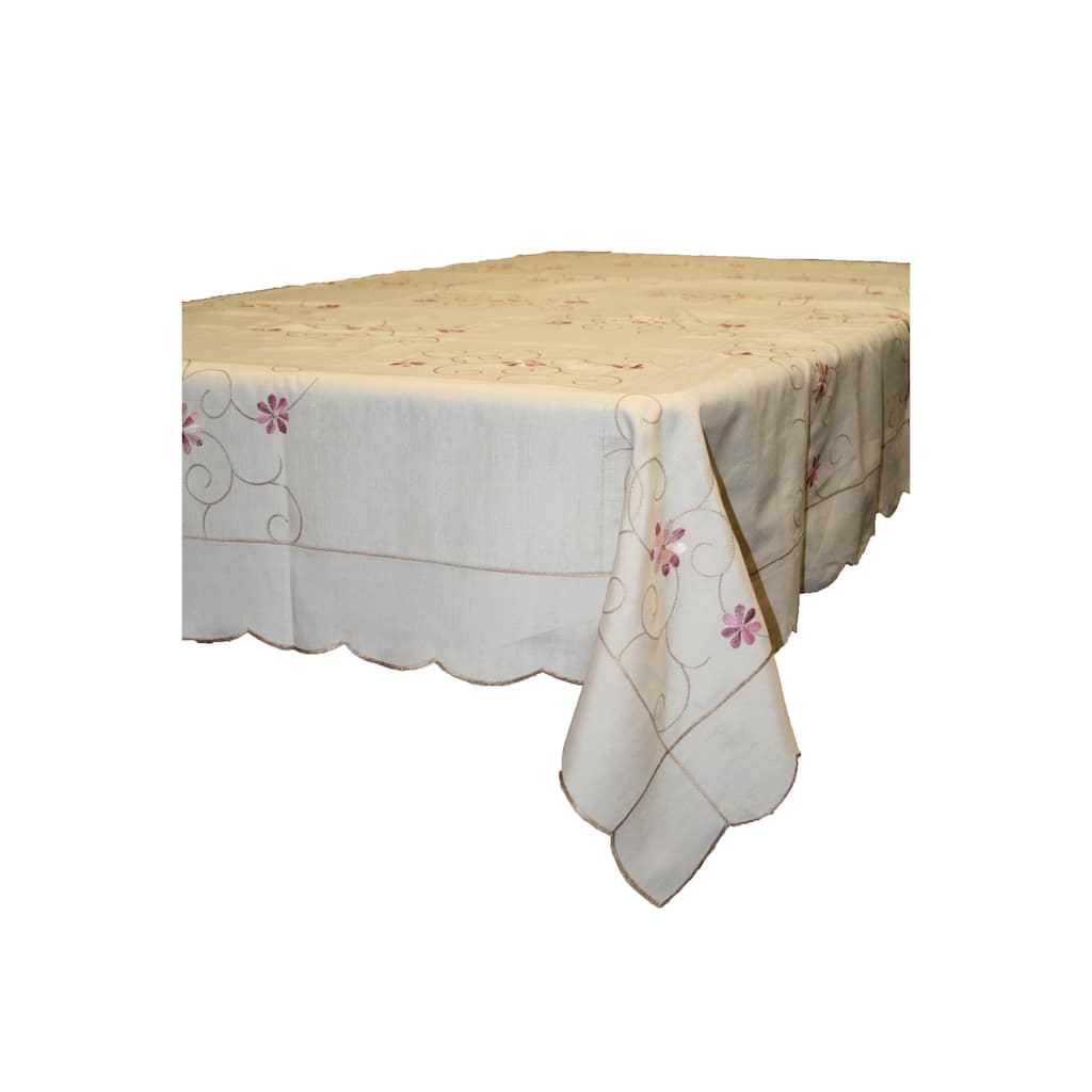 Violet Linen New Orleans Embroidered Pattern Tablecloth