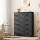 Modern 4/8/10-drawer Bedroom Fabric Dresser Storage Tower with Wood Top
