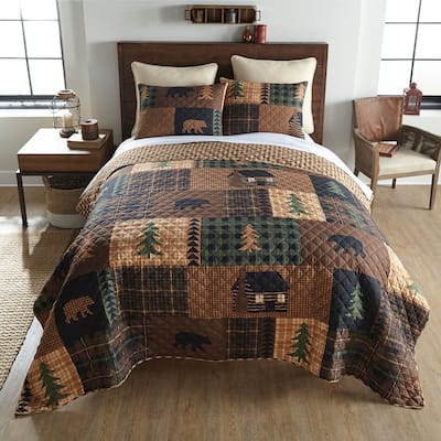 Donna Sharp Brown Bear Cabin Polyester Quilt Collection