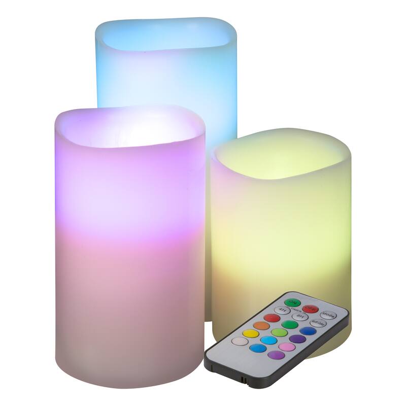 Lavish Home 3PC Flameless Candle Set with Remote