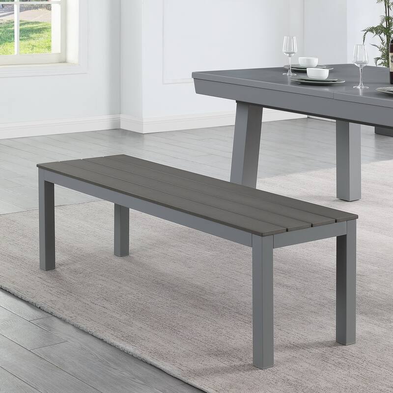 Laguna Indoor/Outdoor 8ft Slate Pool Table 6-Seater Dining Set with 4 Benches & Accessories, Cement Finish