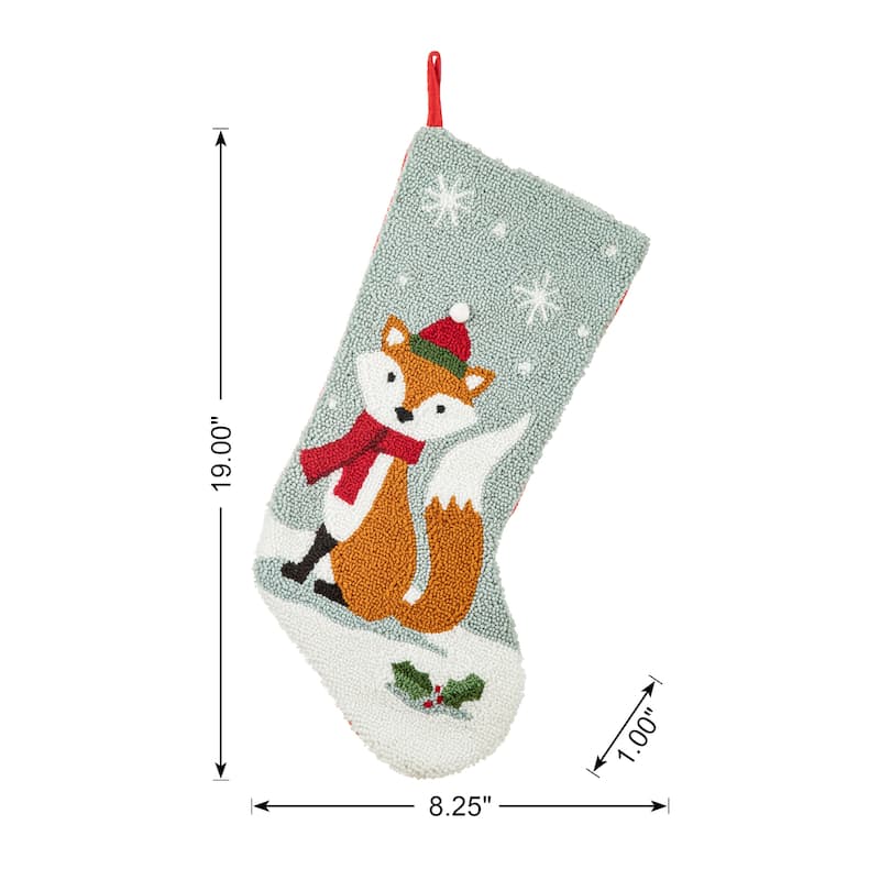 Glitzhome Christmas Reindeer Fox Cat Dog Dinosaur Warm Hooked Stocking