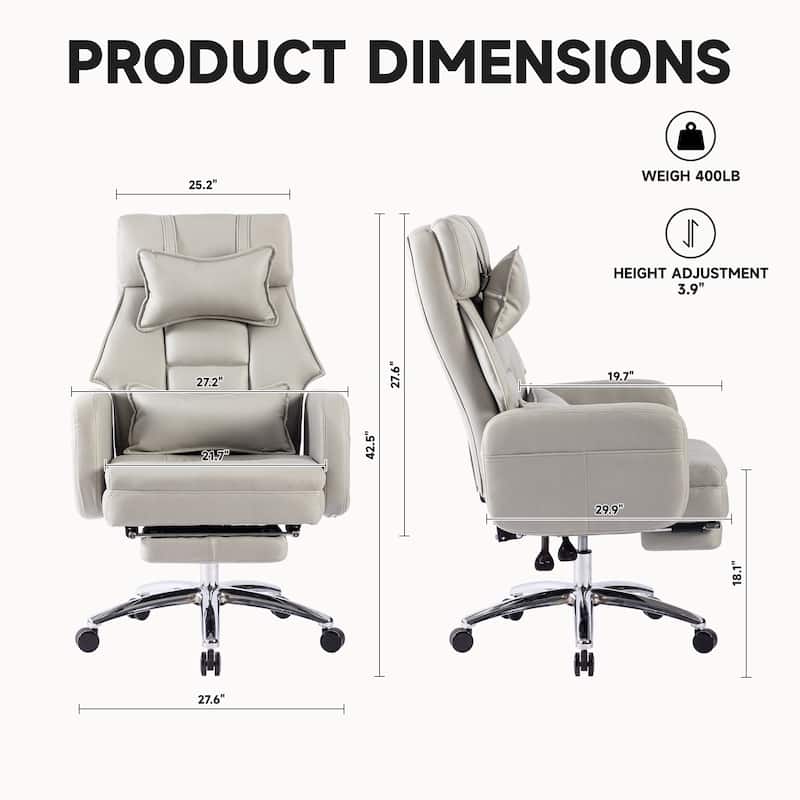 Swivel Ergonomic Office Chair, High Back with Lumbar Support Headrest, Sedentary Comfortable Boss Chair, 155°Reclining Chair