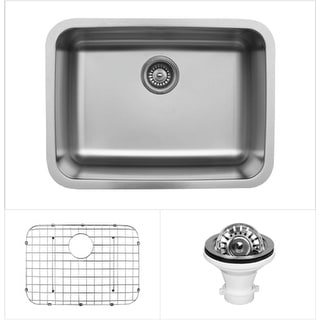 Karran Undermount Stainless Steel 24 in. Single Bowl Kitchen Sink Kit