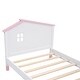 preview thumbnail 8 of 7, Twin Wood Platform Bed with House Headboard - Pine Frame