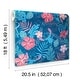 preview thumbnail 6 of 5, Disney Stitch Tropical Flowers Blue Peel and Stick Wallpaper - 216 x 20.50