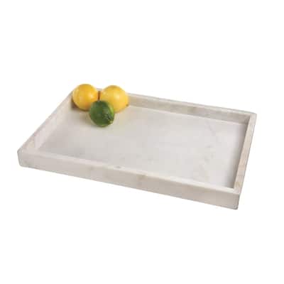 Marble Tank Tray 18x12" Opal White
