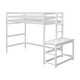 preview thumbnail 11 of 9, Twin Size High Loft Bed with Ladder landing Platform, White