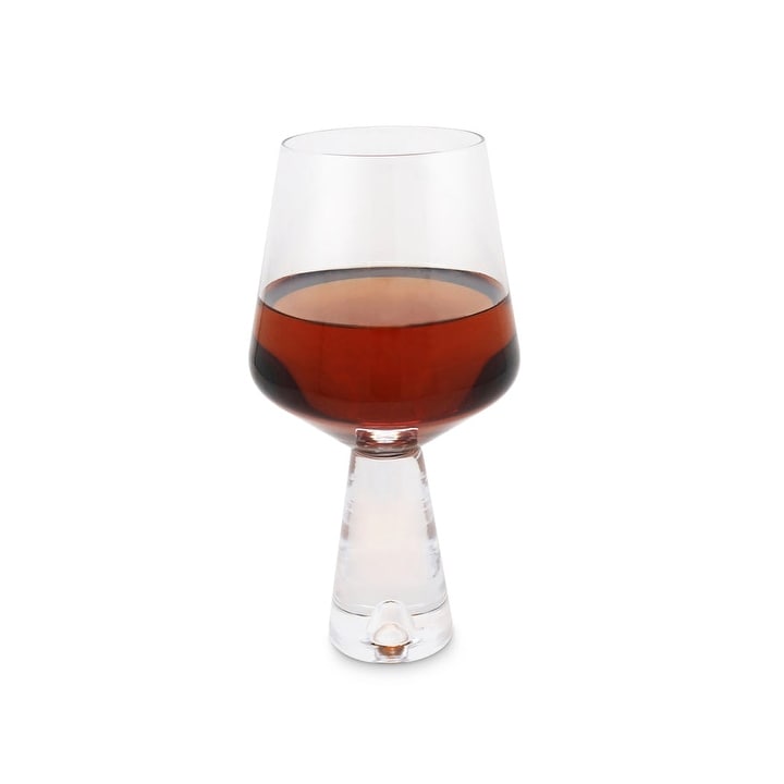 Classic Touch Set of 6 Smoked Square Shaped Wine Glasses, 8.5H