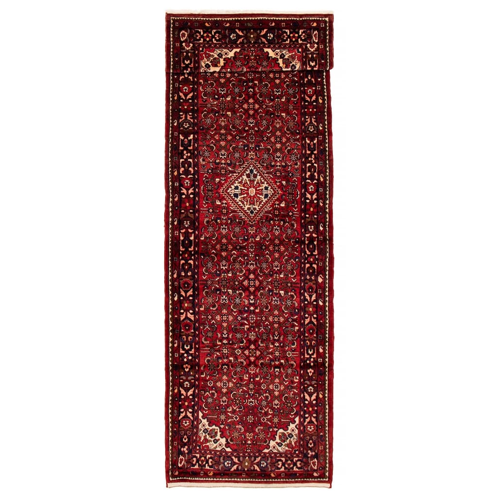 ECARPETGALLERY Hand-knotted Andelz Red Wool Rug - 4'1 x 13'9