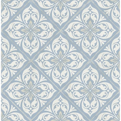 Seabrook Designs Lillian August Plumosa Tile Unpasted Wallpaper